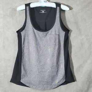 Calvin Klein Dressy Studded Tank Top Blouse Black & Gray Size XS